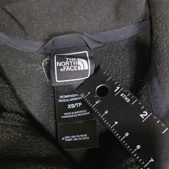 The North Face Womens XS Fleece Jacket Black Full Zip Mock Neck TKA 100 - Picture 4 of 7